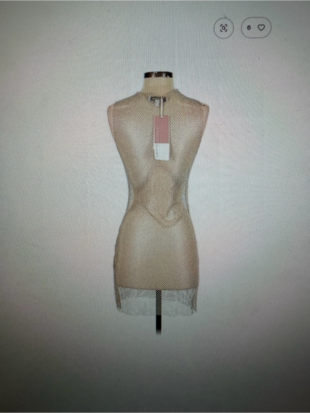 DA VEAMOR Sleeveless Fishnet Tunic Top in Neutral SILVER,one size, NWT - Picture 2 of 6